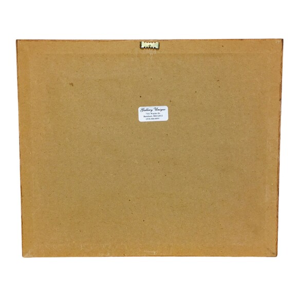 Vintage Mallard Duck In Flight With Tree Branches & Leaves Marble Etching Signed - Picture 7 of 7